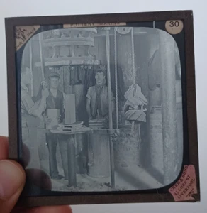 Antique Glass Magic Lantern Slide - Pottery Making #1 - Picture 1 of 1