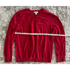 Cherokee Womens Cardigan Sweater Red Long Sleeve Crew Neck Ribbed Trim XL