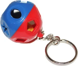 Tupperware Keychain Shape O Toy Ball Red, Blue & Yellow Rattle NEW ❤️ - Picture 1 of 2