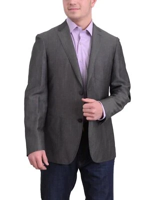 Mens Napoli Heather Gray Half Lined Half Canvassed Linen Wool Blazer Sportcoat - Image 1 of 4