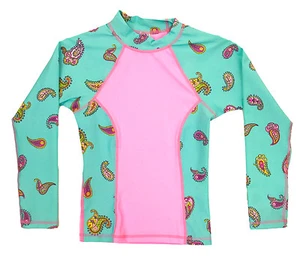 POINT CONCEPTION KIDS RASH GUARD PINK SOLID MINT PRINT NWT - Photo 1/1