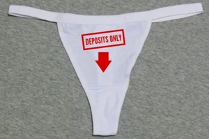 Deposits Only Funny Bank Parody Sexy Cosplay Slut Glow In Dark Thong G-String - Picture 1 of 10
