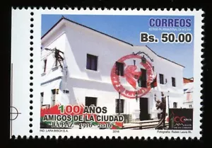 Bolivien Bolivia 2018 Freimarke Aufdruck Architektur Freunde der Stadt MNH - Bild 1 von 1