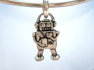 Robot Charm Bangle Bracelet Geekery Jewelry - Picture 1 of 3