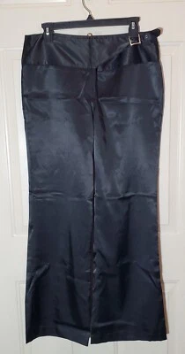 Pantalones para mujer Star City negros satinados de pierna ancha talla 13  Foto 1 de 4