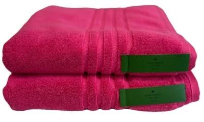 Комплект из 2 полотенец для ванны KATE SPADE розовые плюшевые новые - Изображение 1 из 3