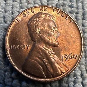 1960 P  Lincoln Penny with Obverse Die Chip Error VTG - Picture 1 of 5