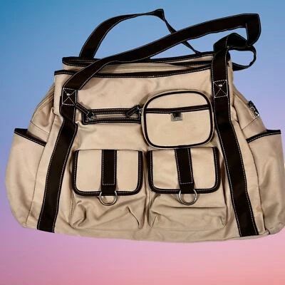 Carters Deluxe Tan Diaper Bag Canvas Includes Pad 16.5" x 12.5" x 5" - Image 1 of 4