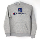 New Champion Boys Oxford Hoodie Sweatshirt Gray Heathered Spell Out Youth Medium