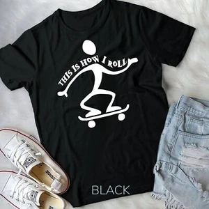 Skate Board Skater Gifts For Teens Skateboard Boys Clothes Unisex T-shirt - Picture 1 of 11