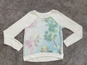 Hollister Womens Sweater Large White Sheer Front Long Sleeve Pullover - Picture 1 of 14
