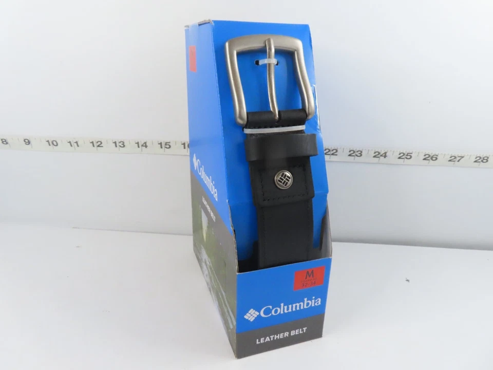 Columbia Men's Leather Belt Size 32 - 34 Black