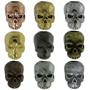 Classic Skull Lanyard Paracord/Leather Bead Several Finishes by Schmuckatelli Co - Picture 1 of 43