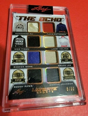 The Rock RELIC CARD #6/30 Bruce Lee MUHAMMAD ALI Mike Tyson HOLMES Patterson ROD - Image 1 of 2