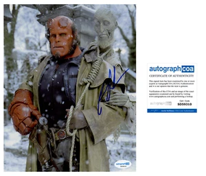 Foto autógrafa firmada por Ron Perlman 8x10 Hellboy Del Toro ACOA - Imagen 1 de 2