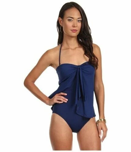 TRAJE DE BAÑO DE UNA PIEZA RALPH LAUREN Beach Club Flyaway talla 8 para mujer azul marino  Foto 1 de 4