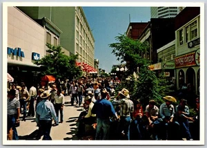 Postcard Alberta Calgary AB Eighth Avenue Mall Cowboy Hats - Picture 1 of 2