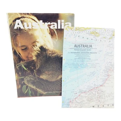 Vintage National Geographic AUSTRALIA 1968 Cloth Hardcover DJ Book with MAP - Image 1 of 4