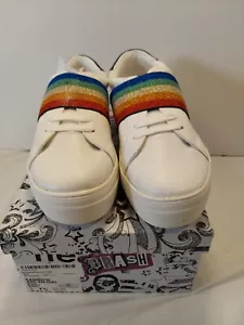 Brash Damen Slipon Sneaker Größe 7,5 weiß mit Regenbogen - Bild 1 von 10