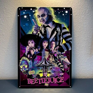 Cartel de metal de la película Beetlejuice Michael Keaton letrero de hojalata - placa de 20x30 cm - Imagen 1 de 5
