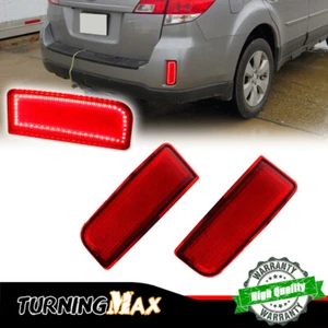 For 2010-14 Subaru Outback Red Lens LED Rear Bumper Reflectors Stop Brake Lights - Picture 1 of 10