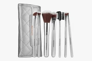 💕SEPHORA Deluxe Antibakterielles Make-up 7 Synthetische Pinsel Set Gesicht Augen Lippe Neu - Bild 1 von 2
