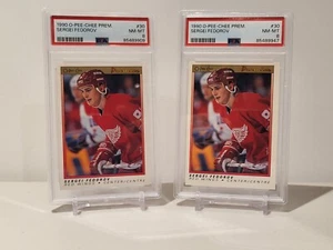 2 Lot 1990-91 O-Pee-Chee Premier Sergei Federov Rookie RC #30 PSA 8 HOF - Picture 1 of 3