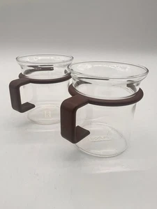Set Of 2 Bodum Espresso Coffee Tea Cups Mugs, Brown Handle, Picard Star Trek - Picture 1 of 7