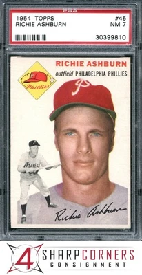 1954 Topps #45 Richie Ashburn Phillies Hof PSA 7 Foto 1 de 4