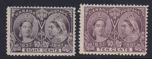 Canada 1897 Jubilee Stamps #56 and 57 MH CV $135.00 See* - Picture 1 of 2