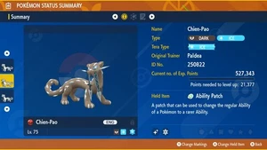 ✨Paldea's Shiny Chien-Pao Treasures of Ruin EVENT✨Scarlet Violet HOME (💯Legal) - Picture 1 of 9