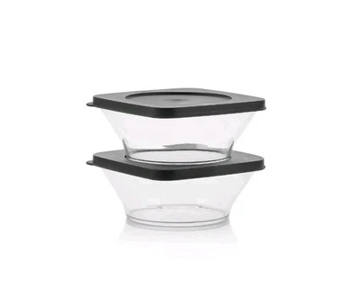 TUPPERWARE Set di Ciotole Clear quadrati 620ml ( 2 PZ)  - Immagine 1 di 3