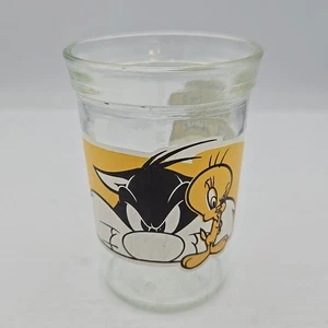1994 Welch's Looney Tunes Tweety and Sylvester Jelly Glass 4" - Picture 1 of 2