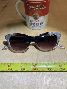 Betsey Johnson Sunglasses Glitter Heart Jeweled Y2K Vtg - Picture 1 of 11