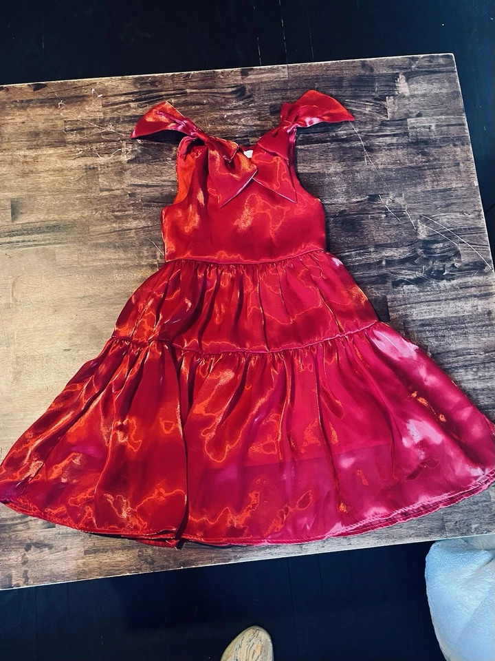 Hermoso vestido de vacaciones Rewind manga lazo midi talla 7 Foto 1 de 4