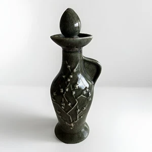 1965 James B. Beam Decanter Regal China Green Floral Ceramic Bottle w/ Stopper - Picture 1 of 8