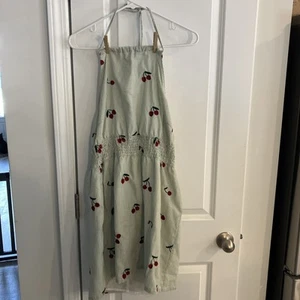 Urban Outfitters Sundress Size XL Green White Stripe With Cherry Accents, - Picture 1 of 7