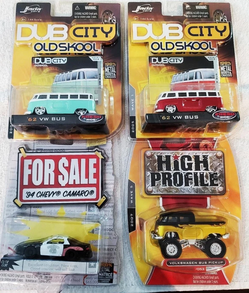 Jada Toys Dub City OLDSKOOL VW Bus Chevy Pickup Cadillac Camaro You Pick / Choos - Image 1 of 1