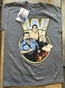 WWE WWF Medium T Shirt Andre The Giant Bam Bam Bigelow Big Boss Man New W Tag - Picture 1 of 2