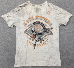 Camiseta gráfica Affliction para hombre talla M manga corta tiene defectos - Imagen 1 de 7