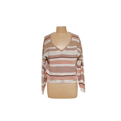 A&F女式粉色条纹套衫-M — 第 1/4 张图片