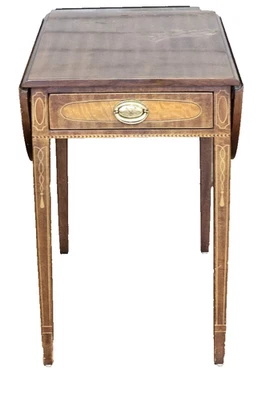 Henredon Historic Natchez 系列桃花心木 Pembroke 桌落叶桌 — 第 1/4 张图片