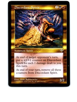 Discordant Spirit Multi-Color Rare Mirage MTG NP NM+ (Brdr Misprint prfct circl) - Image 1 of 2