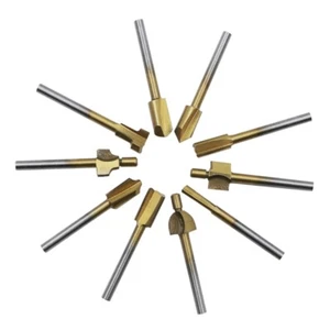 10Pieces 1/8" Titanium-coated Routers Bit Cutter Milling Rotary Tool - Picture 1 of 8