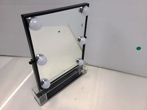   USEDDANIELLE CREATIONS SCHWARZ SCHMIEDEEISEN LED BELEUCHTET HOLLYWOOD SCHMINKSPIEGEL - Bild 1 von 6