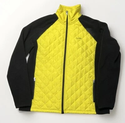 Lauren Ralph Lauren LRL Active Yellow Black Full Zip Quilted Fleece Jacket Sz L - Image 1 of 4