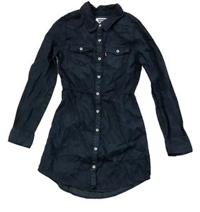 Levi's Girls Long Sleeve Woven Chambray Dress Dark Denim - Picture 1 of 1