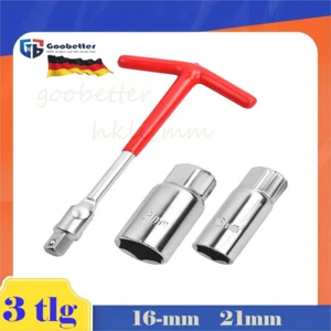 3 Tlg Zündkerzenschlüssel Satz Zündkerzen 16/21 mm PKW Steckschlüssel Gelenk PKW - Bild 1 von 7