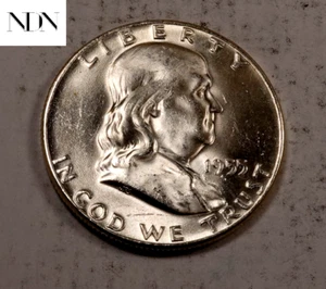 1955 Franklin Half Dollar - Gem BU FBL - 90% Silber - #H126 - Bild 1 von 4