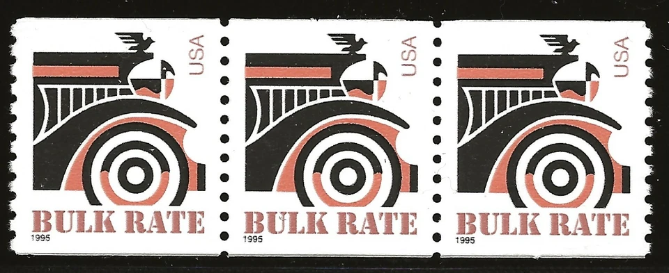 US Scott #2905, Coil of 3 1995 Automobile 10c FVF MNH - Image 1 of 1